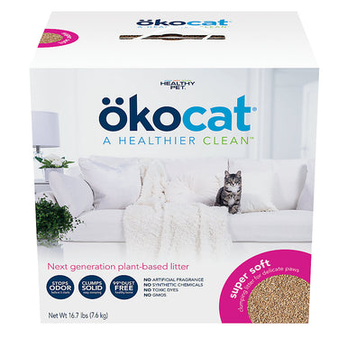 Okocat® Super Soft Clumping Wood Cat Litter - Low Dust, Natural